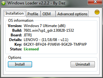 Win7 ߡWindows Loader°v2.2.2